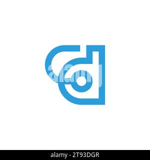 letter cd geometric linear simple logo vector Stock Vector