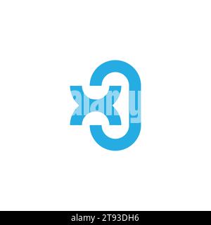 letter xo blue pure concept logo vector Stock Vector