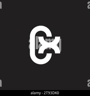 letter cx simple geometric clean logo vector Stock Vector