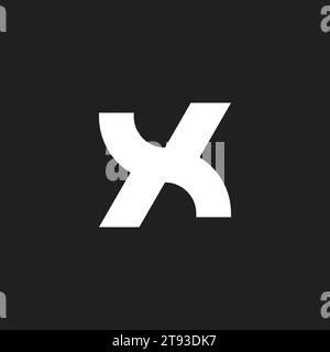 letter xk curves geometric logo vector Stock Vector