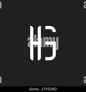 letter hg simple stripes geometric logo vector Stock Vector