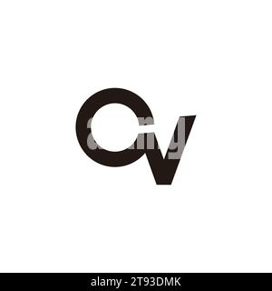 letter cv circle geometric rotate logo vector Stock Vector