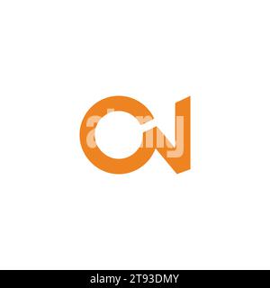 letter on cn simple geometric logo vector Stock Vector