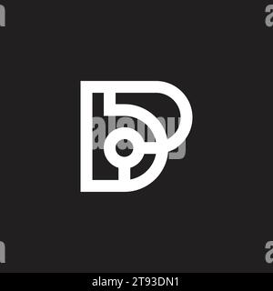 abstract letter bp linked geometric line logo vector Stock Vector