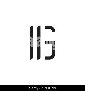 letter ig 2g simple stripes geometric logo vector Stock Vector