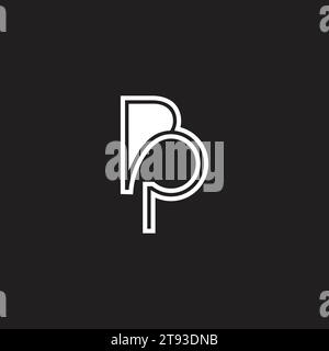 letter pb simple geometric curves lines logo vector Stock Vector