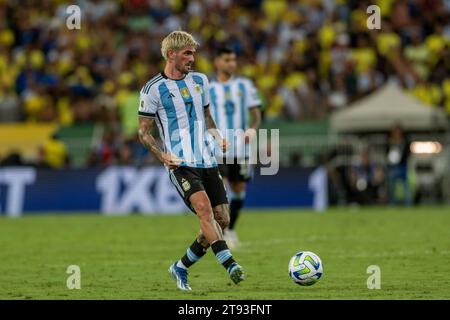 Rio, Brazil - November, 21, 2023, De Paul player in match betweenBrazil x Argentina in the sixth round of the FIFA World Cup qualifiers at Maracana St Stock Photo