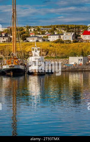 Husavik Harbour, North East Iceland Stock Photo