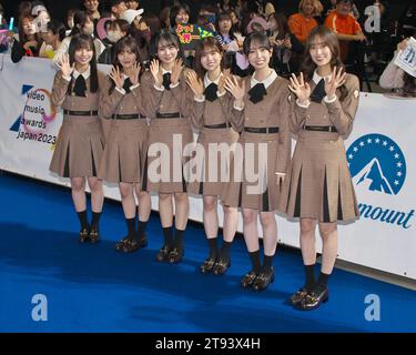 Yokohama, Japan. 22nd Nov, 2023. Japanese girls group Hinatazaka46 attend a blue carpet event during the MTV VMAJ(Video Music Awards Japan) 2023 Pre-Show in Yokohama, Kanagawa-Prefecture, Japan on Wednesday, November 22, 2023. Photo by Keizo Mori/UPI Credit: UPI/Alamy Live News Stock Photo