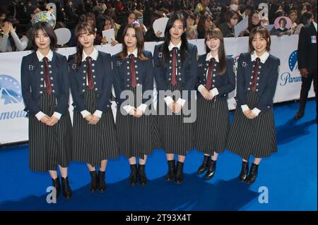 Yokohama, Japan. 22nd Nov, 2023. Japanese girls group Sakurazaka46 attend a blue carpet event during the MTV VMAJ(Video Music Awards Japan) 2023 Pre-Show in Yokohama, Kanagawa-Prefecture, Japan on Wednesday, November 22, 2023. Photo by Keizo Mori/UPI Credit: UPI/Alamy Live News Stock Photo