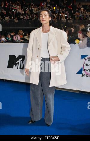 Yokohama, Japan. 22nd Nov, 2023. Thai actor Gulf attends a blue carpet event during the MTV VMAJ(Video Music Awards Japan) 2023 Pre-Show in Yokohama, Kanagawa-Prefecture, Japan on Wednesday, November 22, 2023. Photo by Keizo Mori/UPI Credit: UPI/Alamy Live News Stock Photo