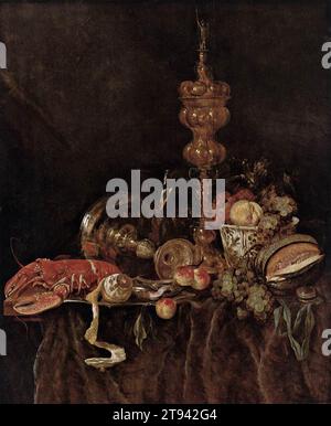 Still-Life with Lobster and Fruit 1651-53 by Abraham Van Beyeren Stock Photo