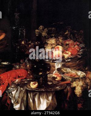 Banquet Still-Life with a Mouse (detail) 1667 by Abraham Van Beyeren Stock Photo