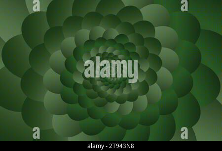 Fibonacci spiral background. Abstract Green Nautilus Fibonacci pattern template, vector illustration Stock Vector