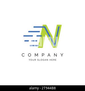 N Letter Logo Template Illustration Design. Vector Alphabet N Speed Logo Style Stock Vector