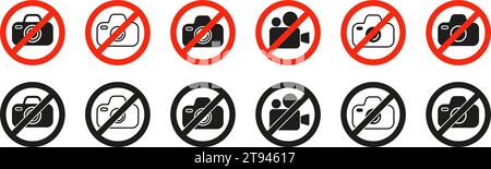 Camera is forbidden and banned here. Vector illustration Stock Vector