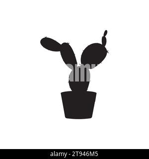 Cactus icon vector logo symbol desert flower botanica plant garden summer tropical illustration doodle silhouette icon Stock Vector