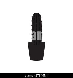 Cactus icon vector logo symbol desert flower botanica plant garden summer tropical illustration doodle silhouette icon Stock Vector