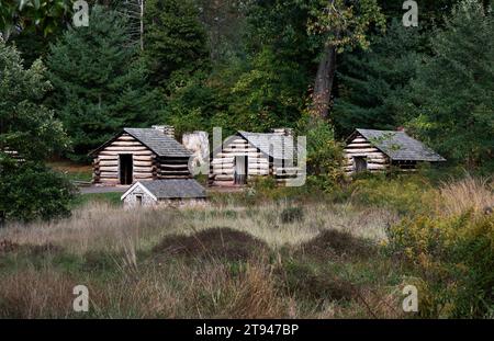 Infantry cabins at Valley Forge National Historical Park. Stock Photo