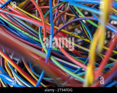 Close-up background of multi colored Cable Stock Photo