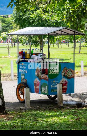 Soft drink cart, in La Sabana Park, in the urban center of the city of San Jose, capital of Costa Rica Stock Photo