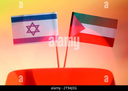 palästinensische und israelische Flagge