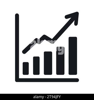 Uptrend black arrow icon isolated denoting growth, progress and positive change in business or data analysis. Vector illustration Stock Vector