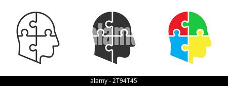 Puzzle head icon. Vector illustration Stock Vector