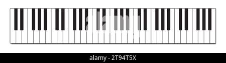 Piano keys isolated on a white background. Vector illustration Stock Vector