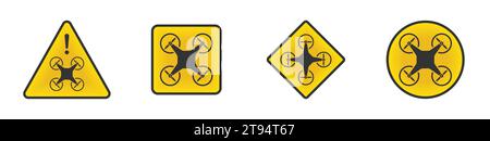 Drone danger icon. Vector illustration Stock Vector