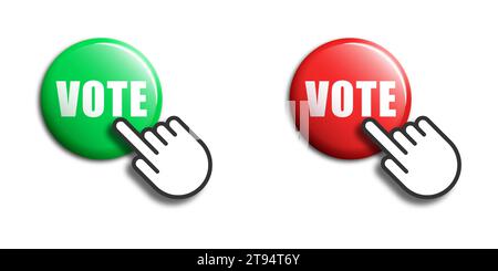 Hand pressing vote button. Vector illustration Stock Vector Image & Art ...