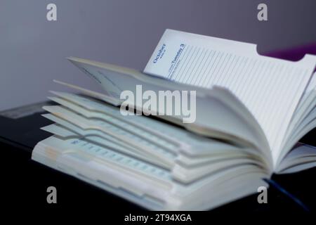 Diary pages open on visible november month Stock Photo