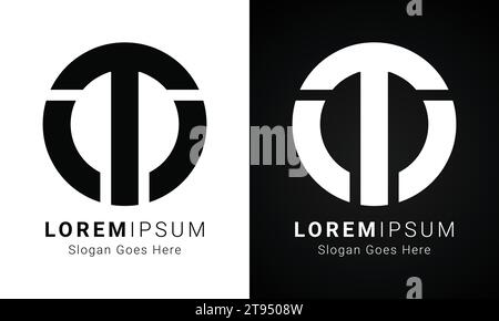 Luxury Initial TO or OT Monogram Text Letter Logo Design Stock Vector