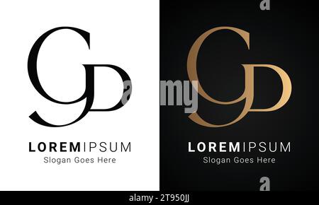 Luxury Initial PG or GP Monogram Text Letter Logo Design Stock Vector