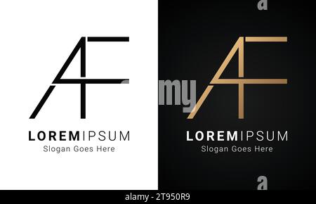 Luxury Initial AF or FA Monogram Text Letter Logo Design Stock Vector