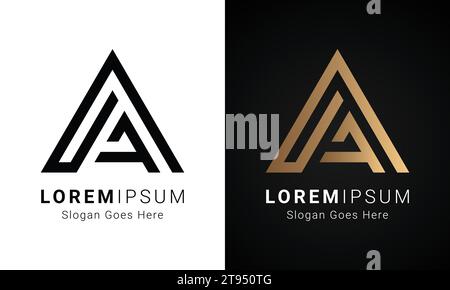 Luxury Initial AF or FA Monogram Text Letter Logo Design Stock Vector