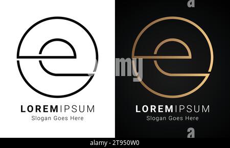 Luxury Initial e Monogram Text Letter Logo Design Stock Vector