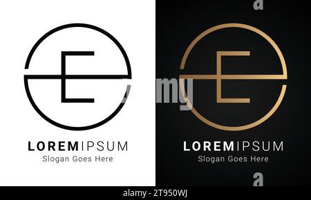 Luxury Initial e Monogram Text Letter Logo Design Stock Vector