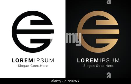 Luxury Initial e Monogram Text Letter Logo Design Stock Vector