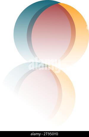An abstract logo featuring bright blue, vibrant orange, and cheerful yellow colors set against a white background Stock Photo