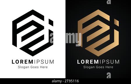 Luxury Initial FI or IF Monogram Text Letter Logo Design Stock Vector