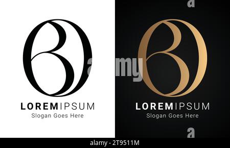 Luxury Initial OS or SO Monogram Text Letter Logo Design Stock Vector