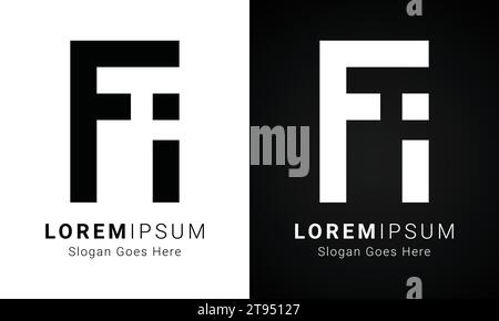 Luxury Initial FI or IF Monogram Text Letter Logo Design Stock Vector