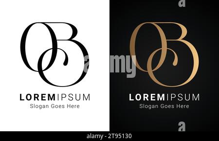 Luxury Initial OS or SO Monogram Text Letter Logo Design Stock Vector