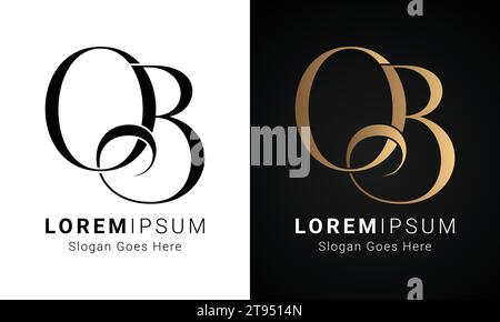 Luxury Initial OS or SO Monogram Text Letter Logo Design Stock Vector