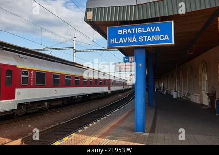 Main railway station of Bratislava Stock Photo