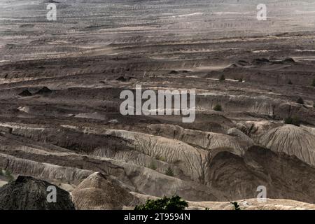 overburden in brown coal surface mining Nochten of LEAG, Germany, Saxony, Niederlausitz, Boxberg Stock Photo