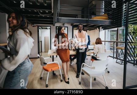 Creative Office. Different Aged Team Working Together on Project for Business Expansion. Stock Photo