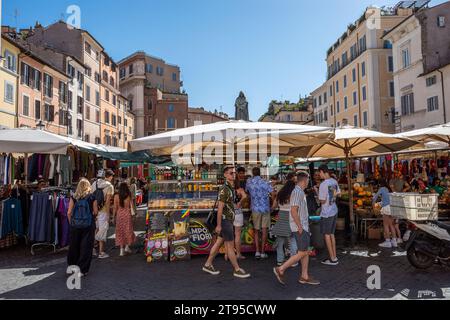 Campo de' Fiori market Rome Italy Stock Photo
