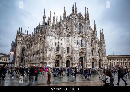 Milan Cathedral, or Metropolitan Cathedral-Basilica of the Nativity of Saint Mary, is the cathedral church of Milan, Lombardy, Italy. Stock Photo